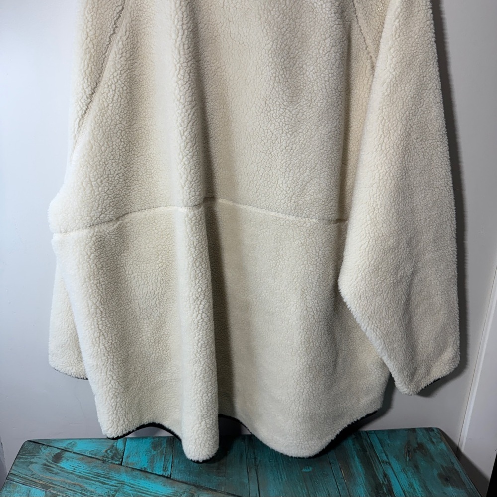 Old Navy Cozy Teddy Sherpa Long Zip Jacket Size XXL Relaxed Oversized Boxy - Picture 6 of 10